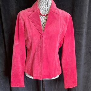 Elegant Pink Suede Blazer